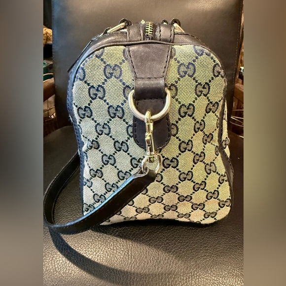 Classic Vintage Gucci Sherry Line Speedy Boston Navy Blue Bag - Picture 7 of 13